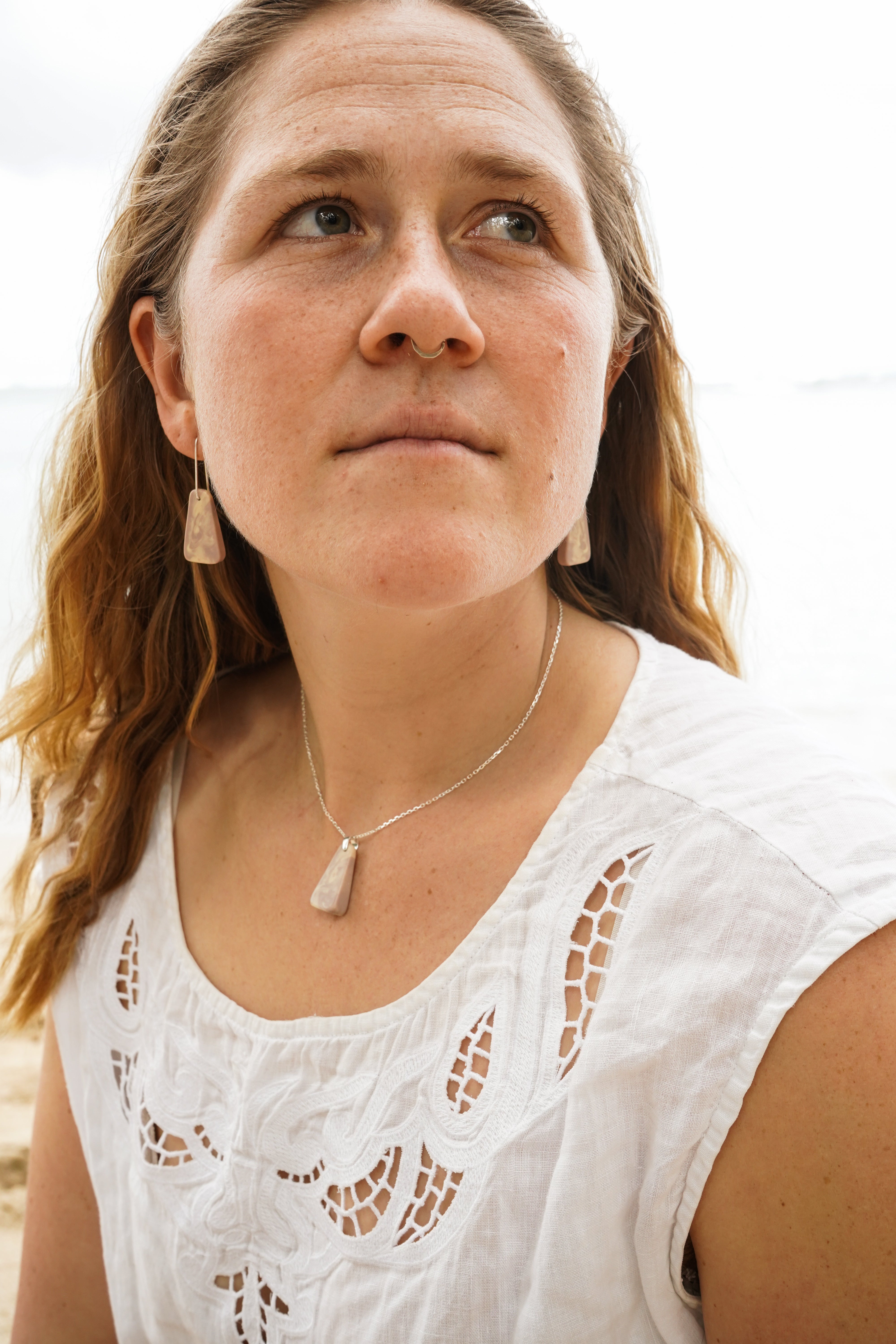 Nutty Neutral Necklace + Earring Set #9